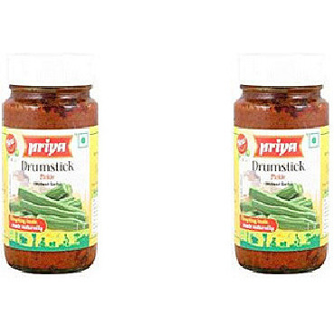 Pack of 2 - Priya Drumstick Pickle No Garlic - 300 Gm (10 Oz)