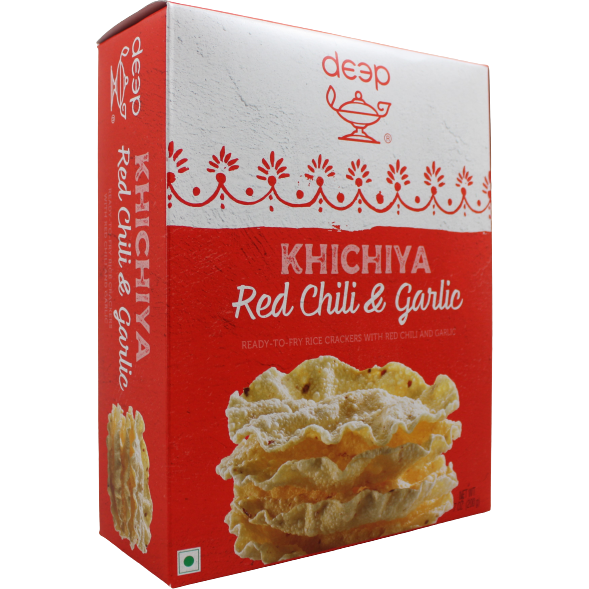 Pack of 5 - Deep Red Chili With Garlic Khichiya - 200 Gm (7 Oz)