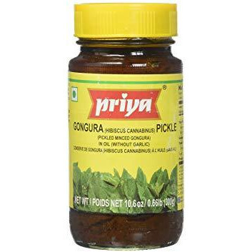 Pack of 2 - Priya Gongura Pickle No Garlic - 300 Gm (10 Oz)