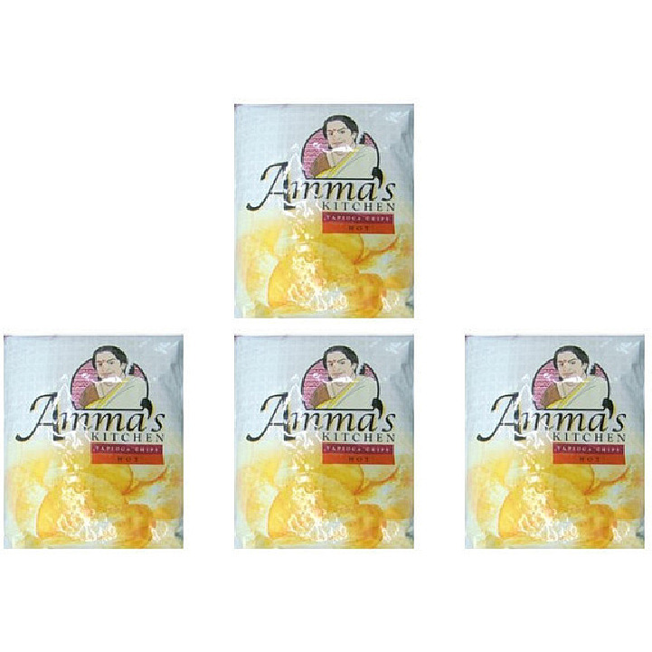 Pack of 4 - Amma's Kitchen Tapioca Chips Hot - 200 Gm (7 Oz)