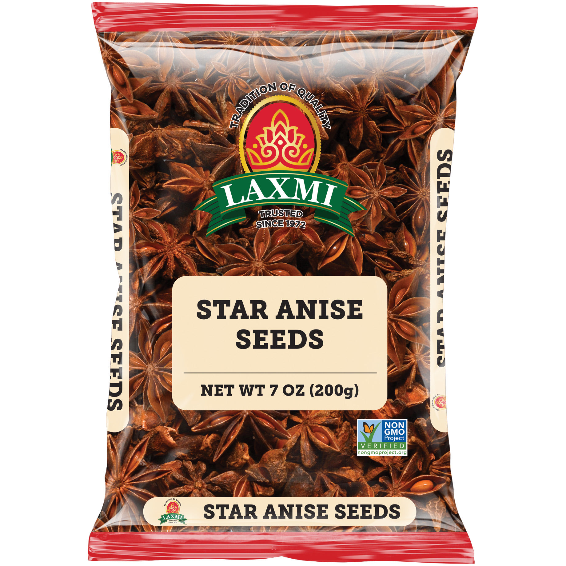 Pack of 4 - Laxmi Star Anise Seeds - 200 Gm (7 Oz)