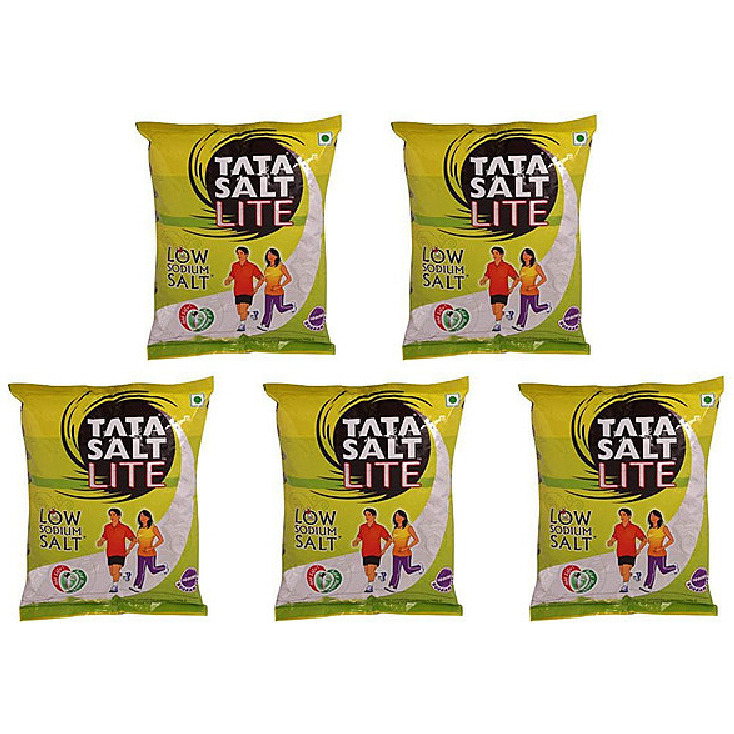 Pack of 5 - Tata Salt Lite Low Sodium - 1 Kg (2.2 Lb)