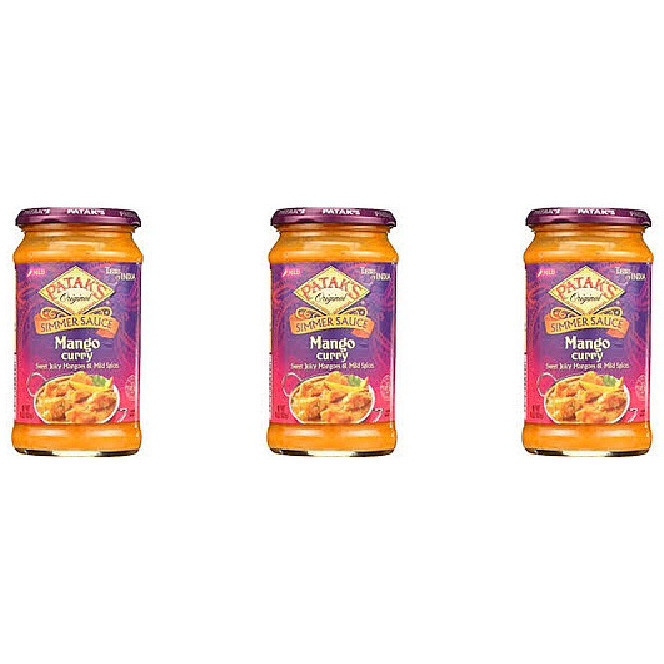 Pack of 3 - Patak's Mango Curry Simmer Sauce Mild - 15 Oz (425 Gm)