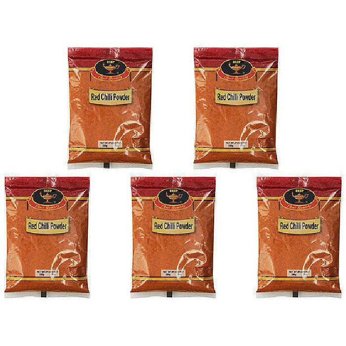 Pack of 5 - Deep Red Chilli Powder - 400 Gm (14 Oz)