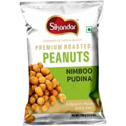 Pack of 5 - Sikandar Roasted Peanuts Nimboo Pudina - 150 Gm (5.29 Oz)