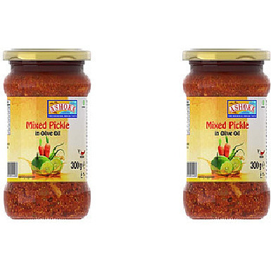 Pack of 2 - Ashoka Mixed Pickle In Olive Oil - 300 Gm (10.6 Oz)