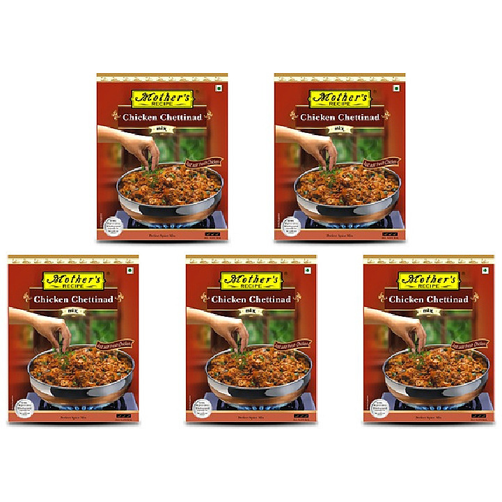 Pack of 5 - Mother's Recipe Spice Mix Chicken Chettinad - 80 Gm (2.8 Oz)