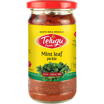 Pack of 5 - Telugu Mint Leaf Pickle With Garlic - 300 Gm (10.58 Oz)