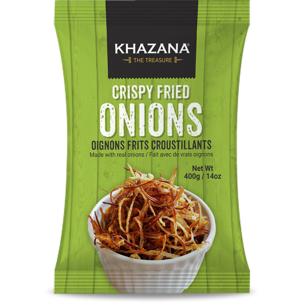 Pack of 5 - Khazana Crispy Fried Onions - 400 Gm (14 Oz)