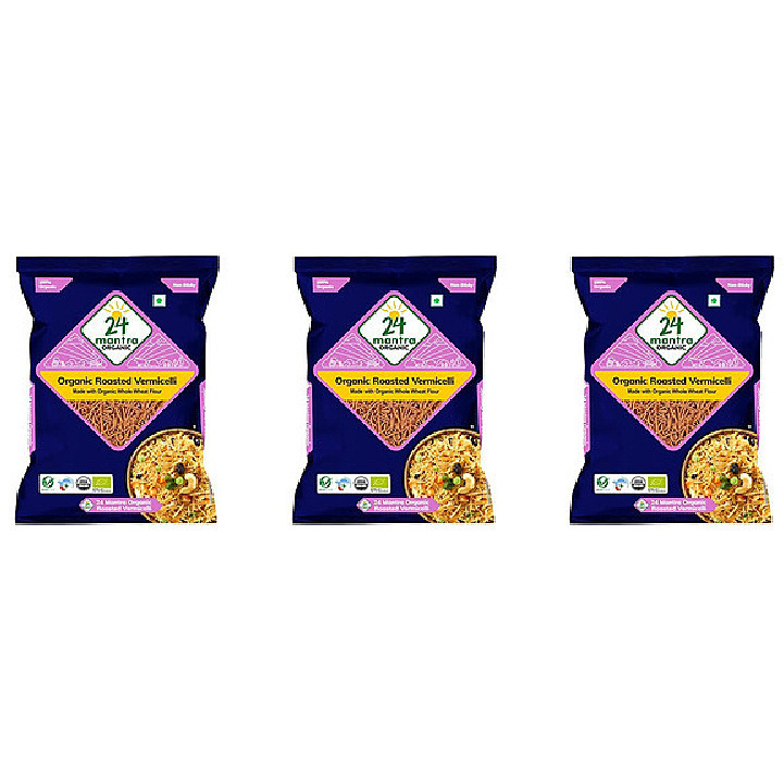 Pack of 3 - 24 Mantra Organic Roasted Vermicelli - 400 Gm (14 Oz)