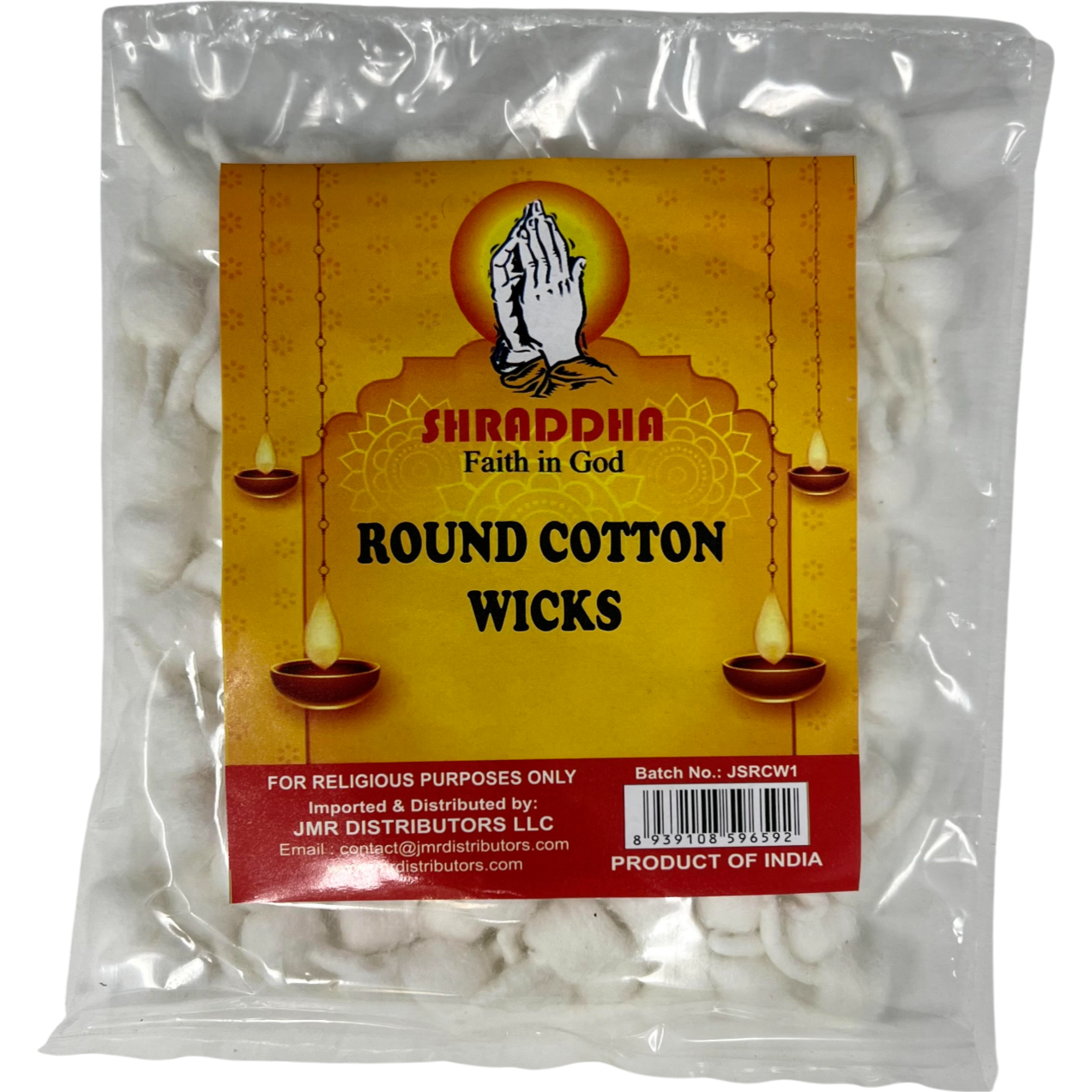 Pack of 4 - Shraddha Round Cotton Wicks - 19 Gm (0.6 Oz)