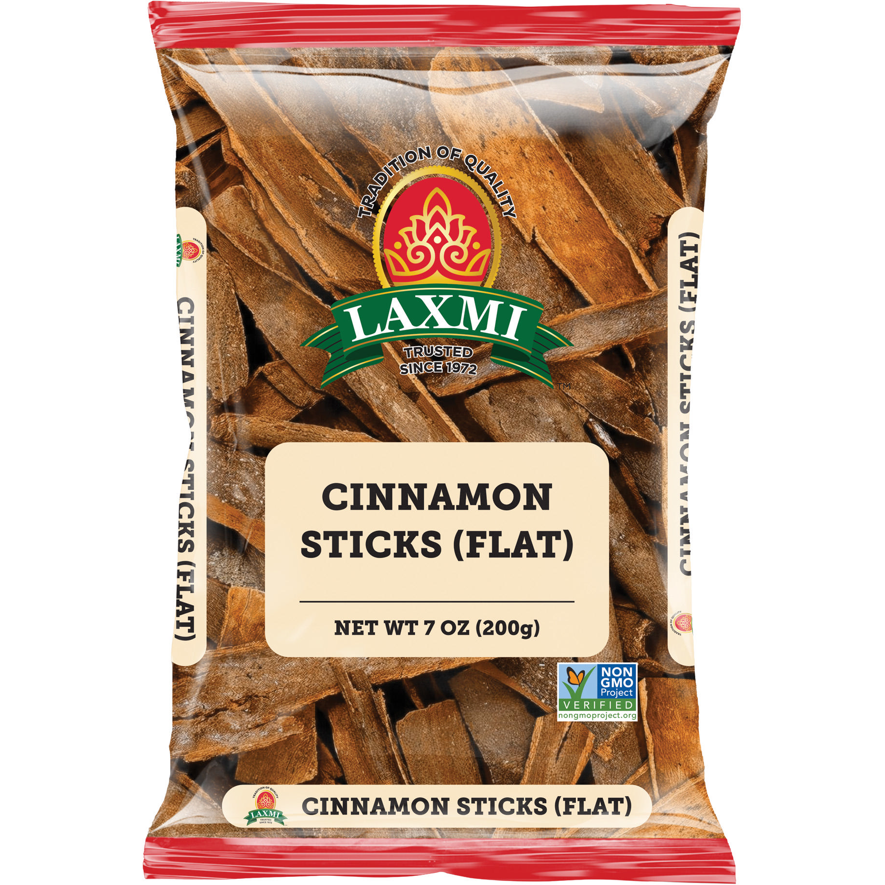 Pack of 4 - Laxmi Cinnamon Sticks Flat - 200 Gm (7 Oz)