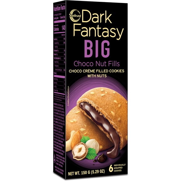 Pack of 5 - Sunfeast Dark Fantasy Big Choco Nut Fills - 150 Gm (5.29 Oz)