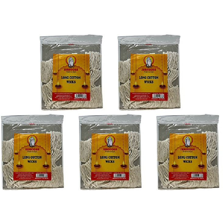 Pack of 5 - Shraddha Long Cotton Wicks - 18 Gm