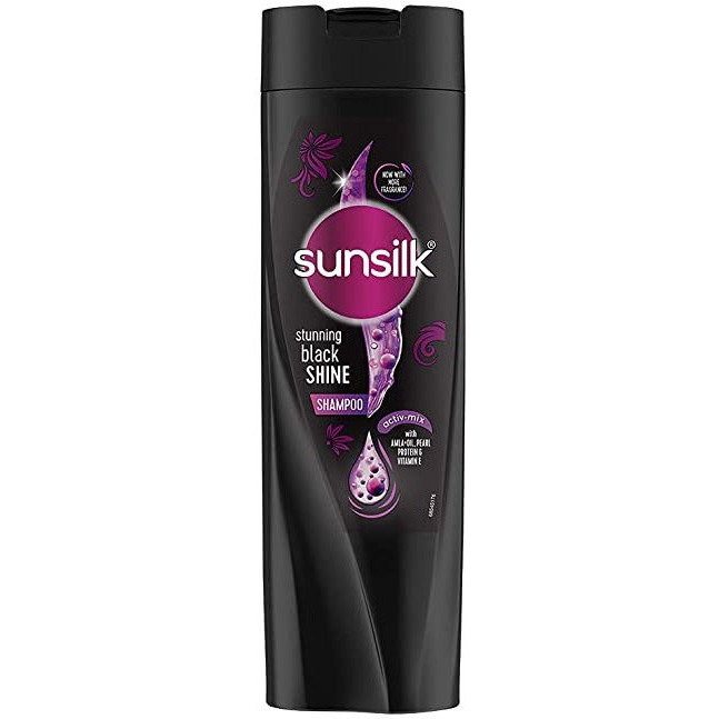 Pack of 5 - Sunsilk Stunning Black Shine Shampoo - 360 Ml (12.17 Oz)