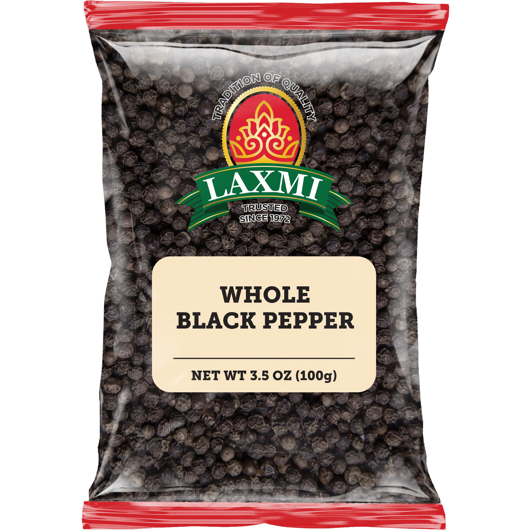 Pack of 2 - Laxmi Black Pepper Whole - 100 Gm (3.5 Oz)