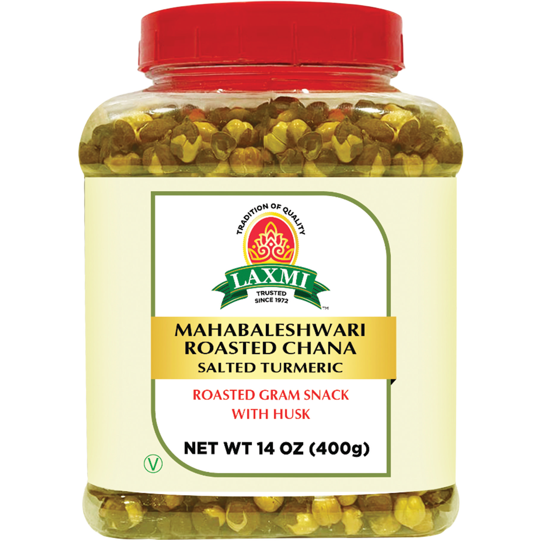 Pack of 2 - Laxmi Mahabaleshwari Roasted Chana Salted Turmeric With Husk - 400 Gm (14 Oz)