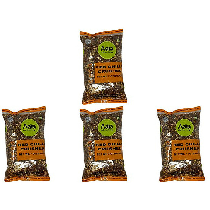 Pack of 4 - Aara Red Chilli Crushed - 200 Gm (7 Oz)
