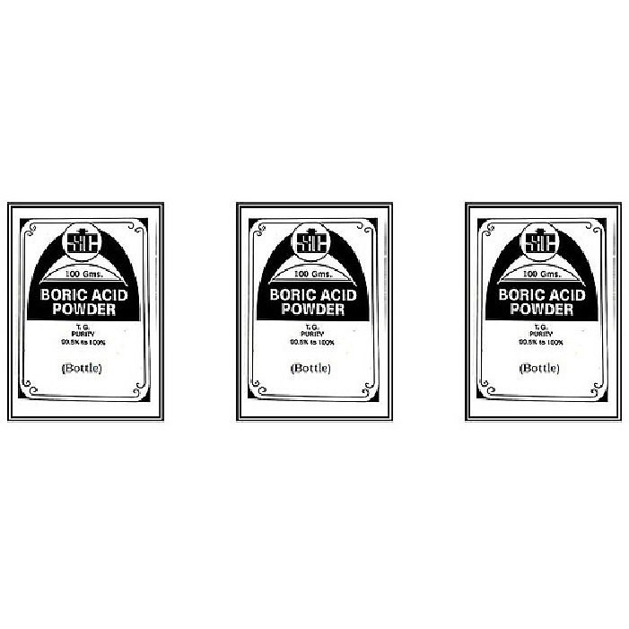 Pack of 3 - Boric Acid Carrom Board Powder - 100 Gm (3.5 Oz)