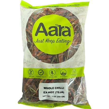 Pack of 4 - Aara Whole Chilli Extra Hot Teja - 200 Gm (7 Oz)