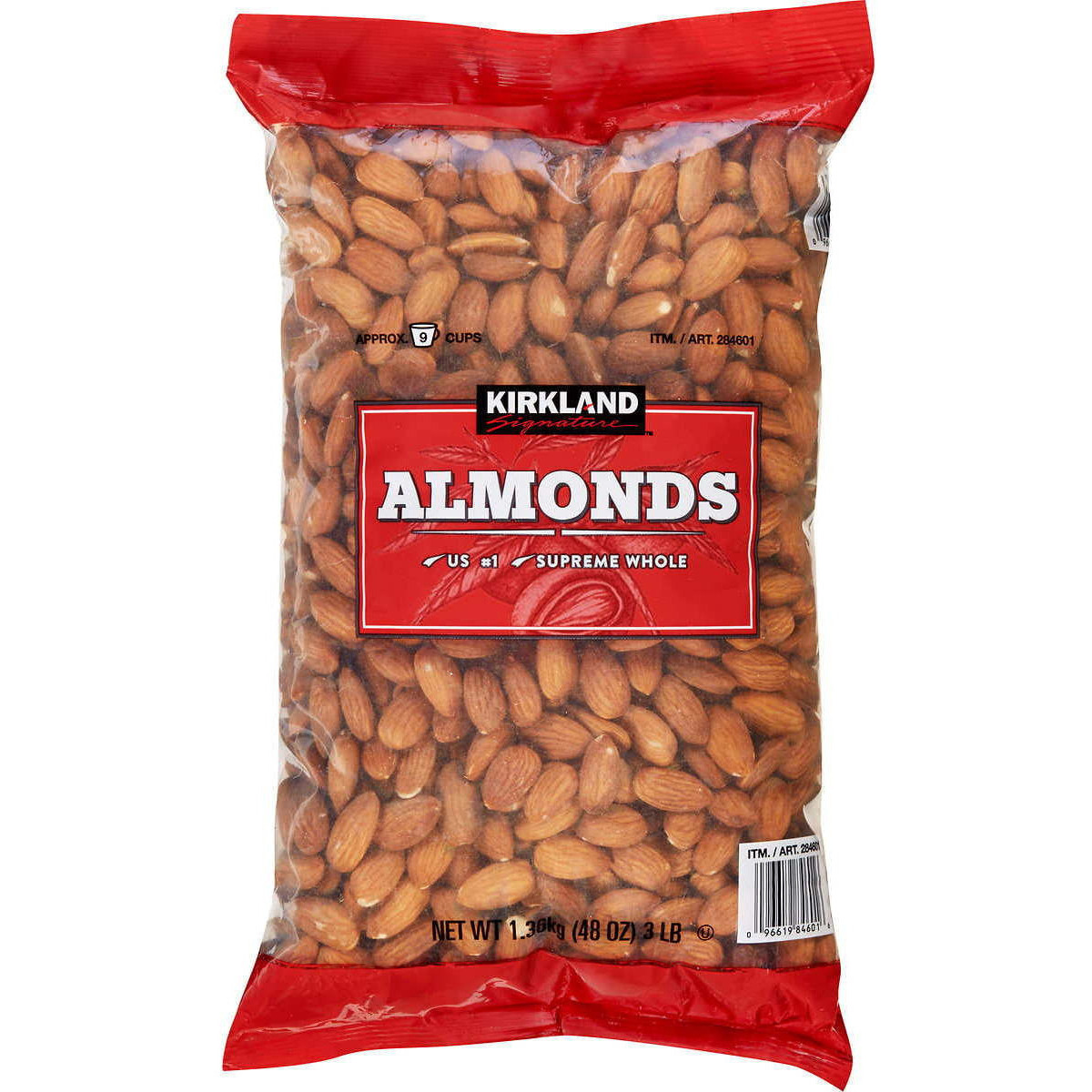 Pack of 3 - Kirkland Almonds - 3 Lb (48 Oz)