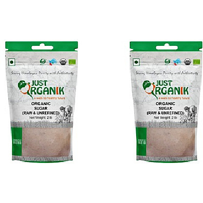 Pack of 2 - Just Organik Organic Sugar - 2 Lb (908 Gm)