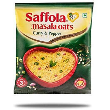Pack of 2 - Saffola Masala Oats Curry & Pepper - 38 Gm (1.3 Oz)