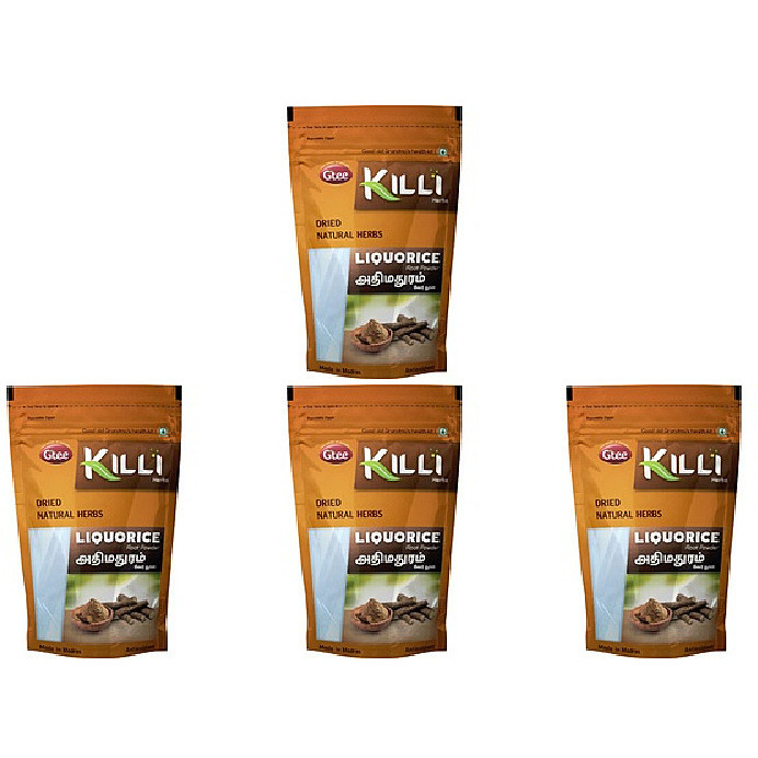 Pack of 4 - Gtee Killi Liquorice Natural Herb - 100 Gm (3.5 Oz)
