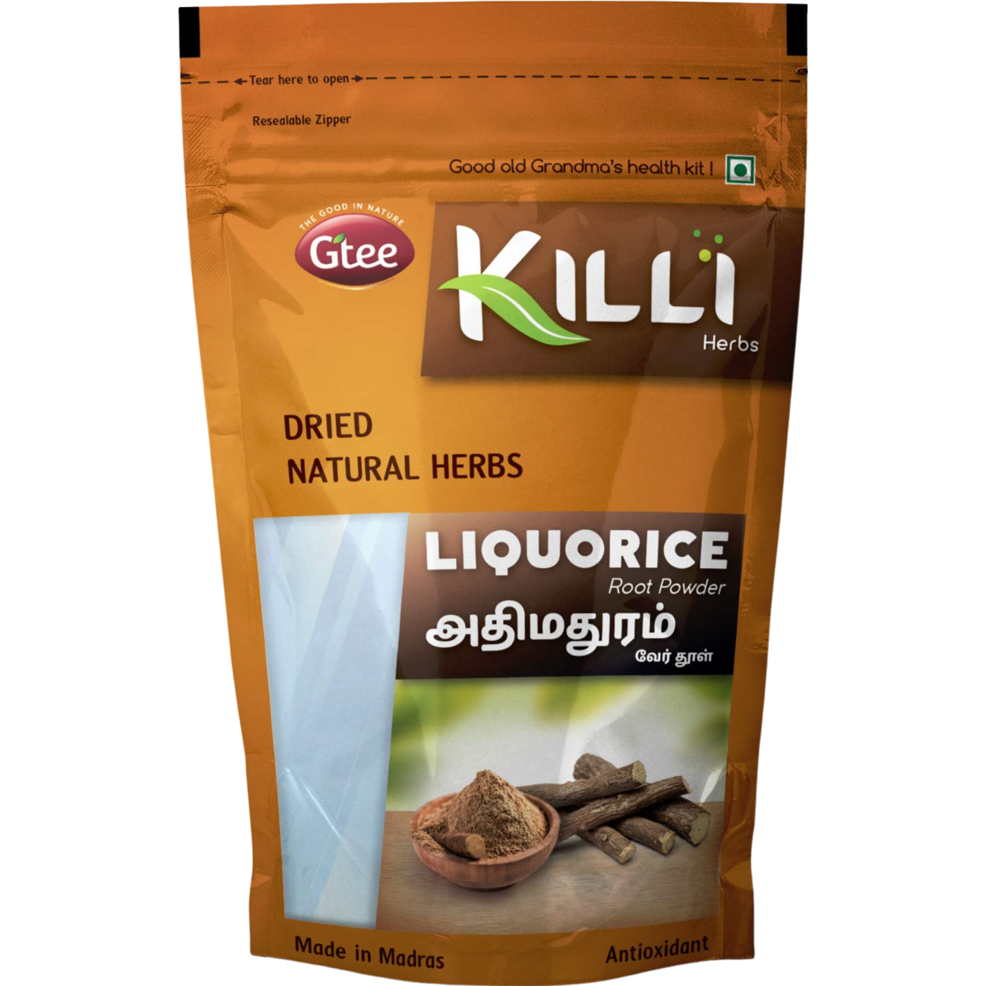 Pack of 4 - Gtee Killi Liquorice Natural Herb - 100 Gm (3.5 Oz)