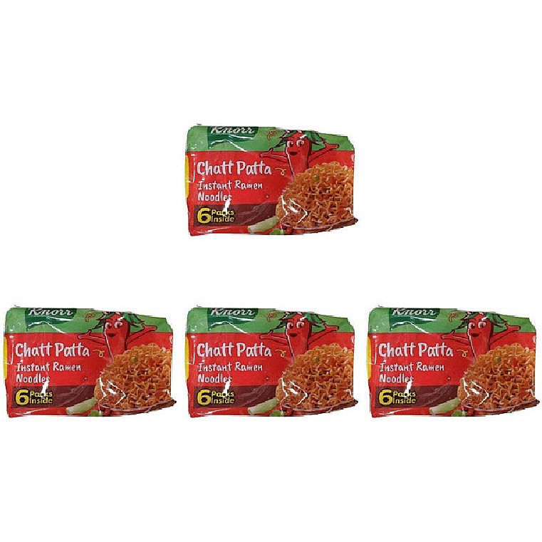 Pack of 4 - Knorr Chatt Patta Instant Ramen Noodles 6 Packs - 366 Gm (12.9 Oz)
