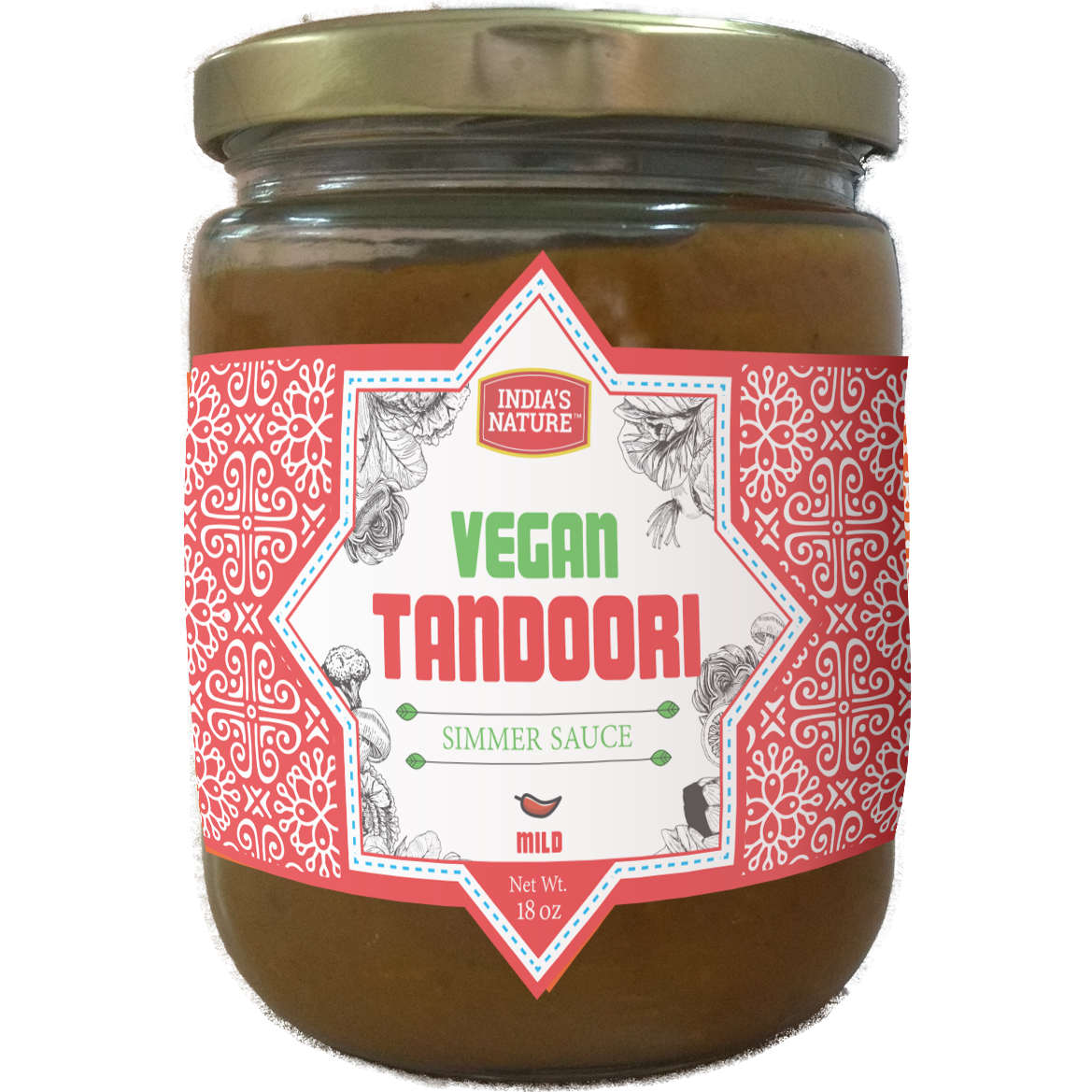 Pack of 5 - India's Nature Vegan Tandoori Simmer Sauce - 18 Oz (510 Gm)