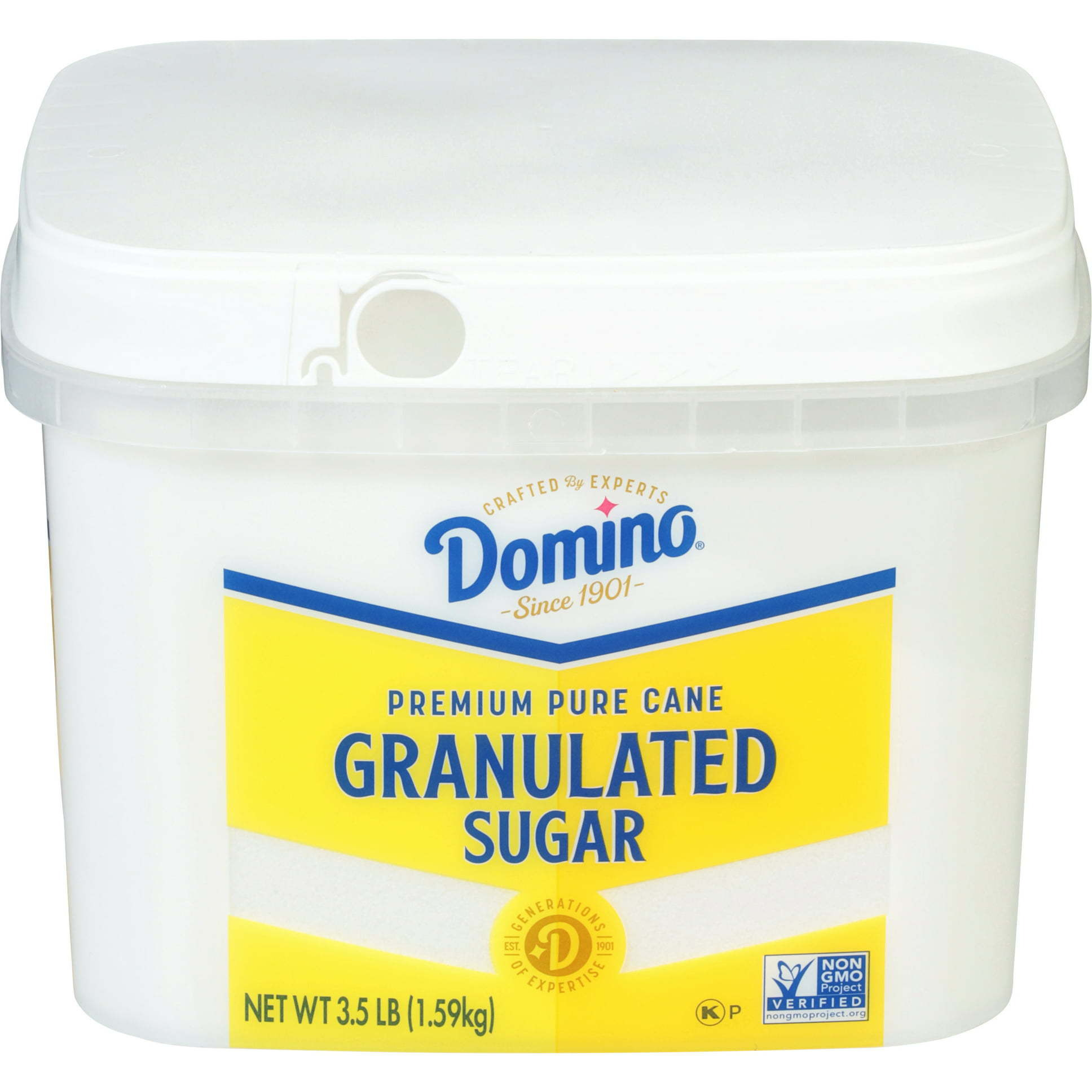 Pack of 2 - Domino Pure Cane Granulated Sugar Tub - 3.5 Lb (1.59 Kg)