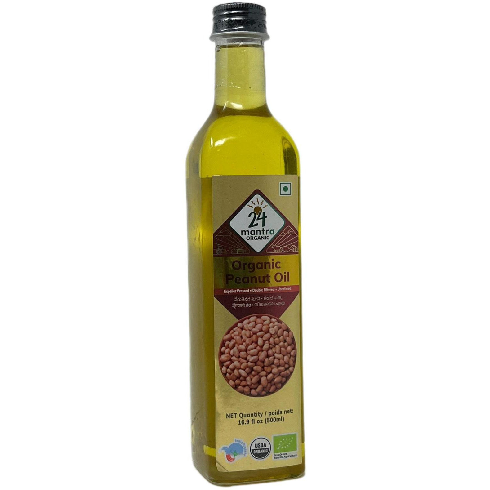 Pack of 3 - 24 Mantra Organic Peanut Oil - 500 Ml (16.9 Fl Oz)