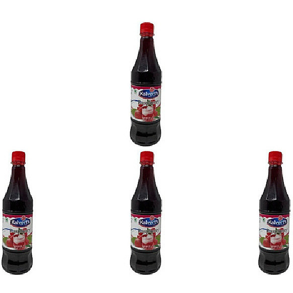 Pack of 4 - Kalvert's Rasberry Syrup - 700 Ml (23.66 Fl Oz)
