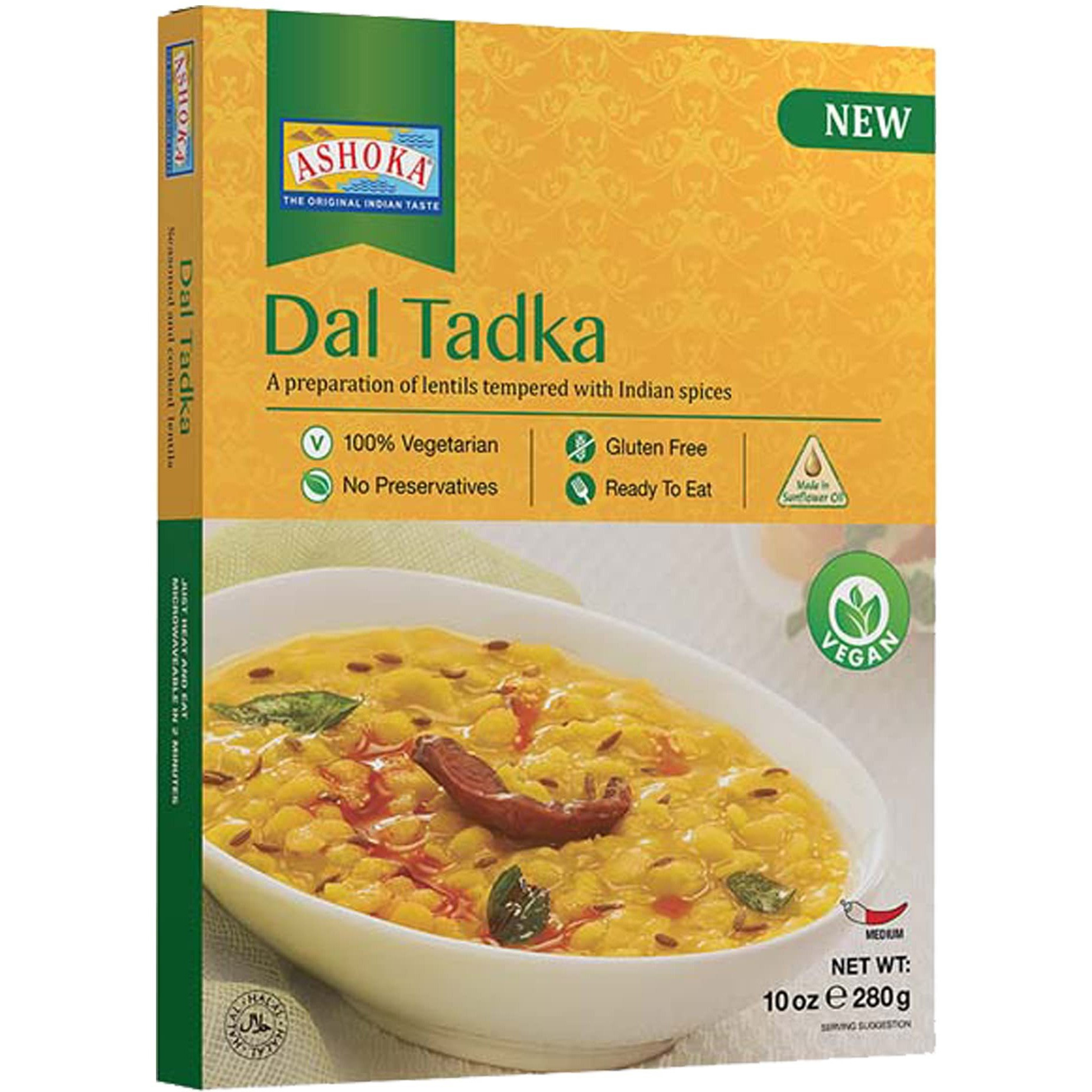 Pack of 2 - Ashoka Dal Tadka Ready To Eat Vegan- 280 Gm (10 Oz)