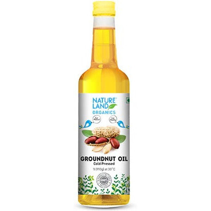Pack of 2 - Natureland Organics Groundnut Oil - 1 L (910 Gm)