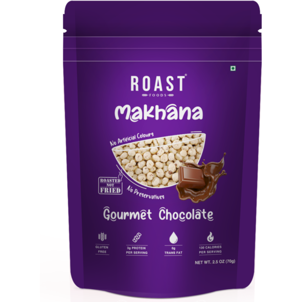 Pack of 4 - Roast Foods Makhana Gourmet Chocolate - 70 Gm (2.5 Oz)