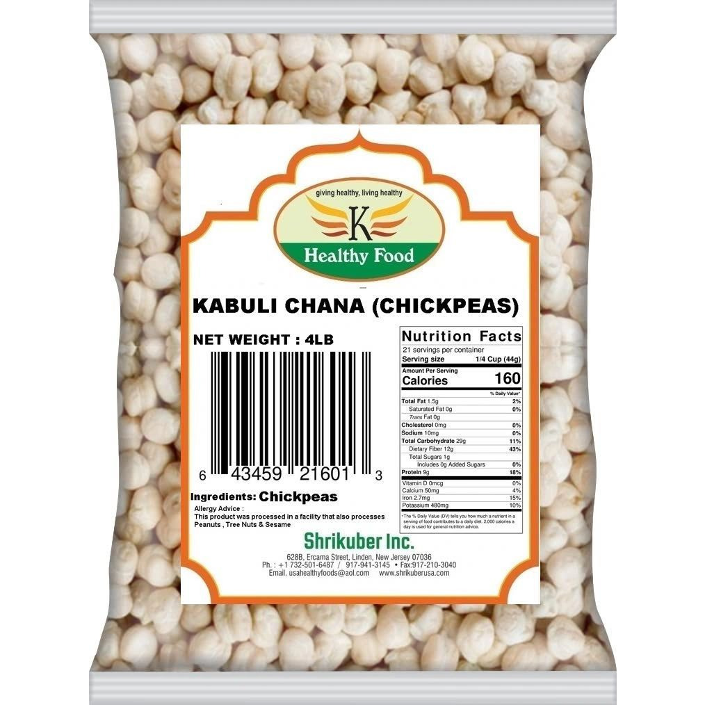 HEALTHY FOODS KABULI CHANA (CHICKPEAS) 4LB