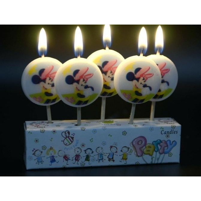 Wanna Party Minnie Mouse Birthday Cake Candle Kids 5 pcs in a Pack