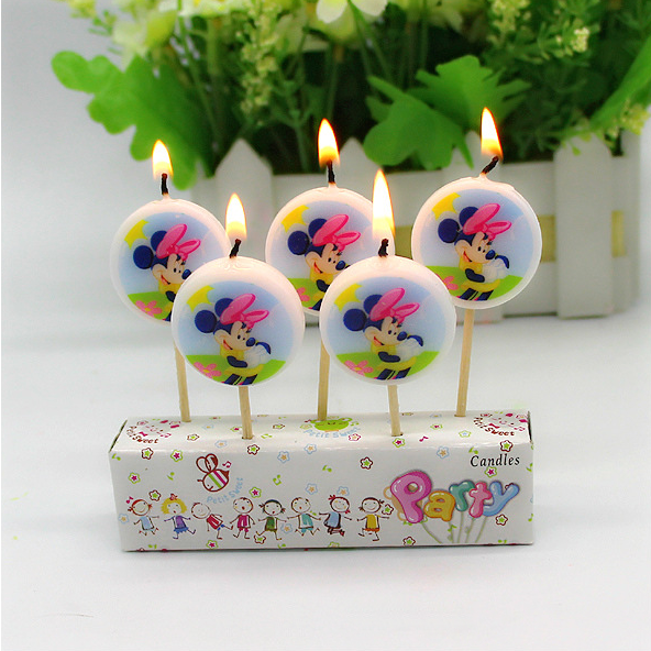 Wanna Party Minnie Mouse Birthday Cake Candle Kids 5 pcs in a Pack