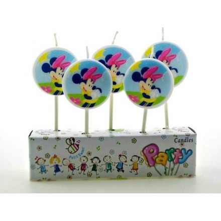 Wanna Party Minnie Mouse Birthday Cake Candle Kids 5 pcs in a Pack
