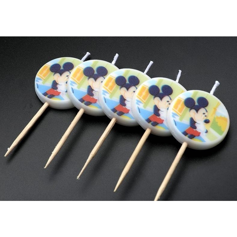 Wanna Party Mickey Mouse Birthday Cake Candle Kids 5 pcs in a Pack