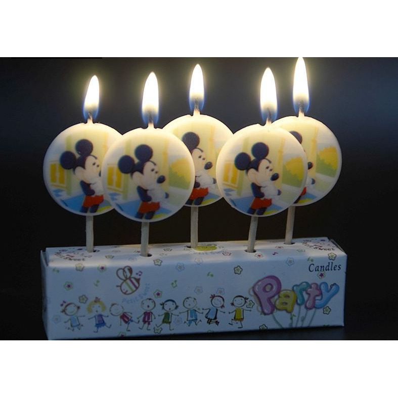 Wanna Party Mickey Mouse Birthday Cake Candle Kids 5 pcs in a Pack