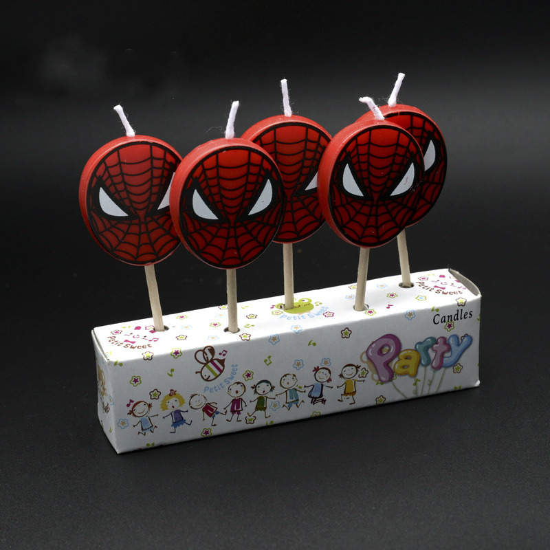 Wanna Party Spiderman Kids Birthday Cake Candle 5 pcs in 1 Pack