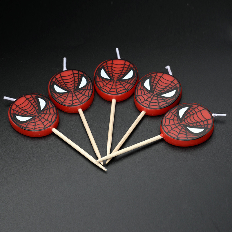 Wanna Party Spiderman Kids Birthday Cake Candle 5 pcs in 1 Pack