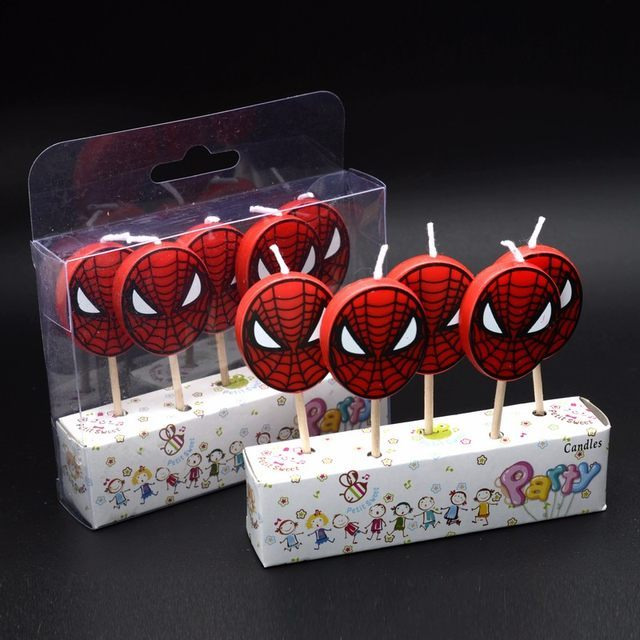 Wanna Party Spiderman Kids Birthday Cake Candle 5 pcs in 1 Pack