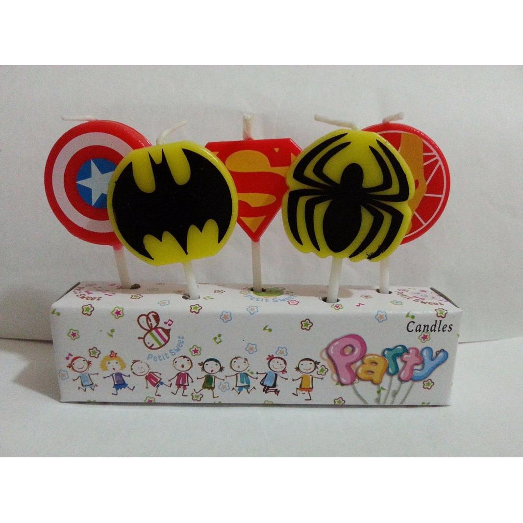 Wanna Party Avengers Kids Birthday Cake Candle 5 pcs in 1 Pack