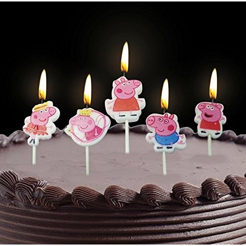 Wanna Party Peppa Pig Cute Kids Birthday Boy Girl Cake Candles 5 in a pack