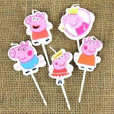 Wanna Party Peppa Pig Cute Kids Birthday Boy Girl Cake Candles 5 in a pack