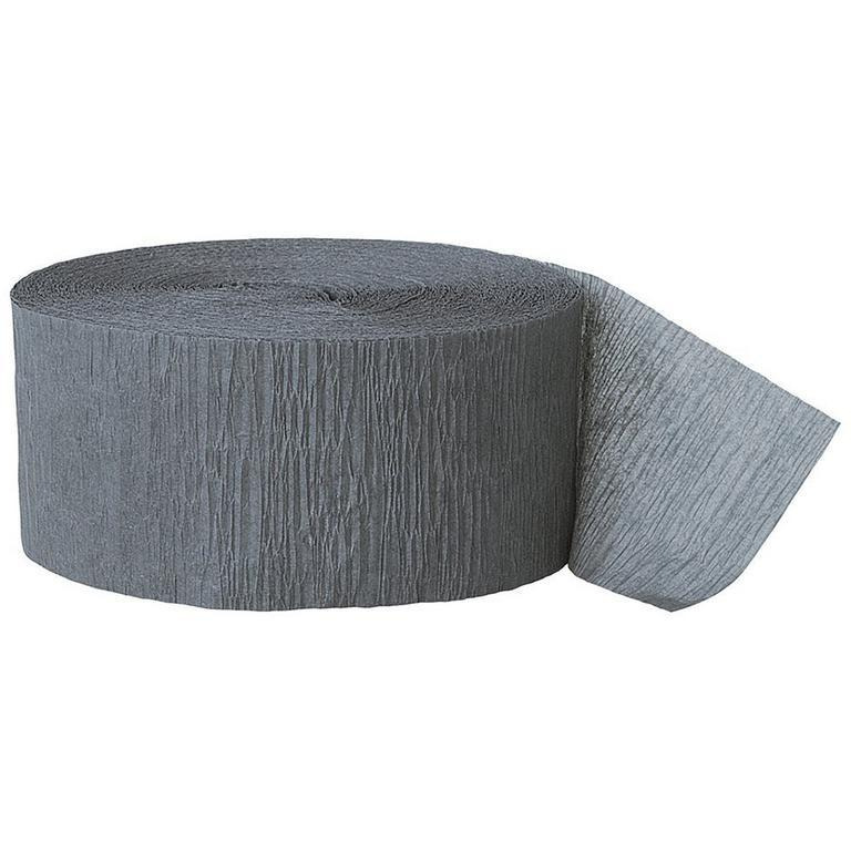 Wanna Party 30 ft Silver Streamers Roll Silver Crepe Paper Streamers,4 Rolls for Various Birthday Party Wedding Festival party Decorations
